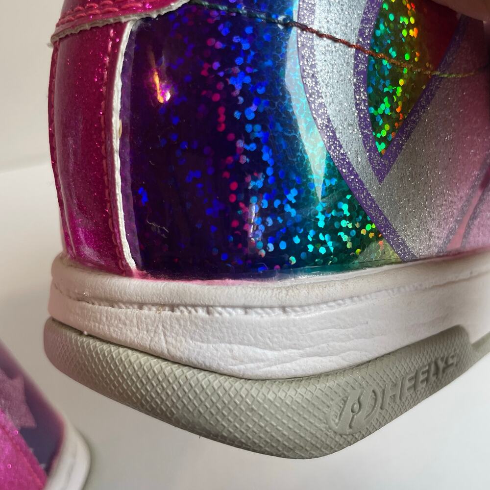 Heelys Split Stars Skate Shoe Pink Holographic Glitter Youth 6 / Women’s 7 - Picture 13 of 16